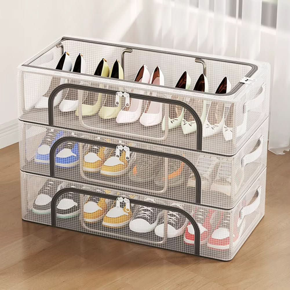 Stackable Clear Shoe Boxes with Ventilation, Multipack