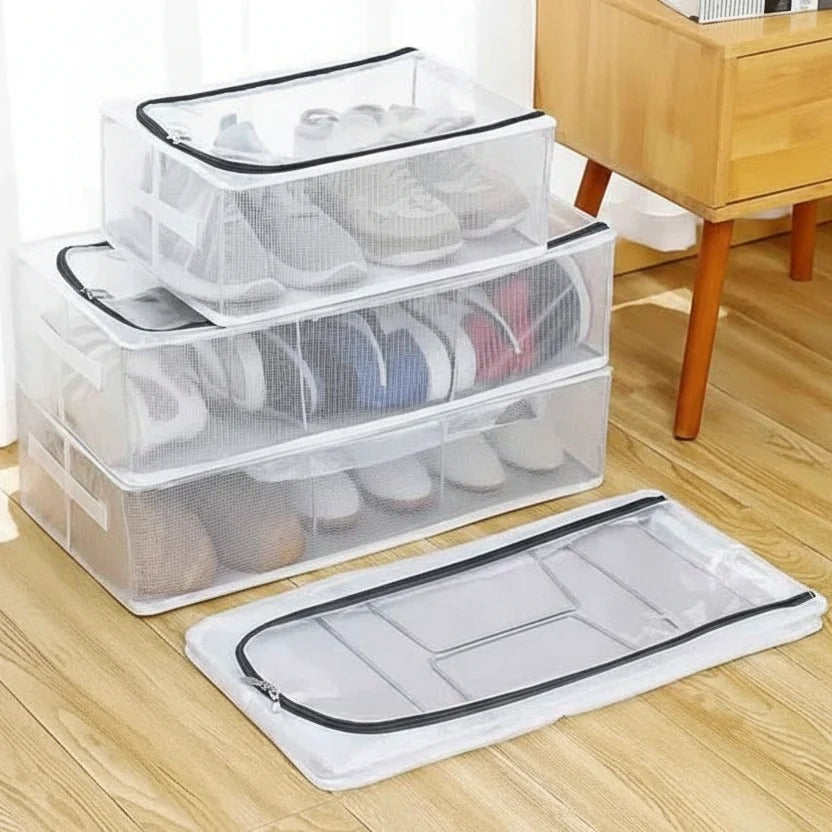 Stackable Clear Shoe Boxes with Ventilation, Multipack
