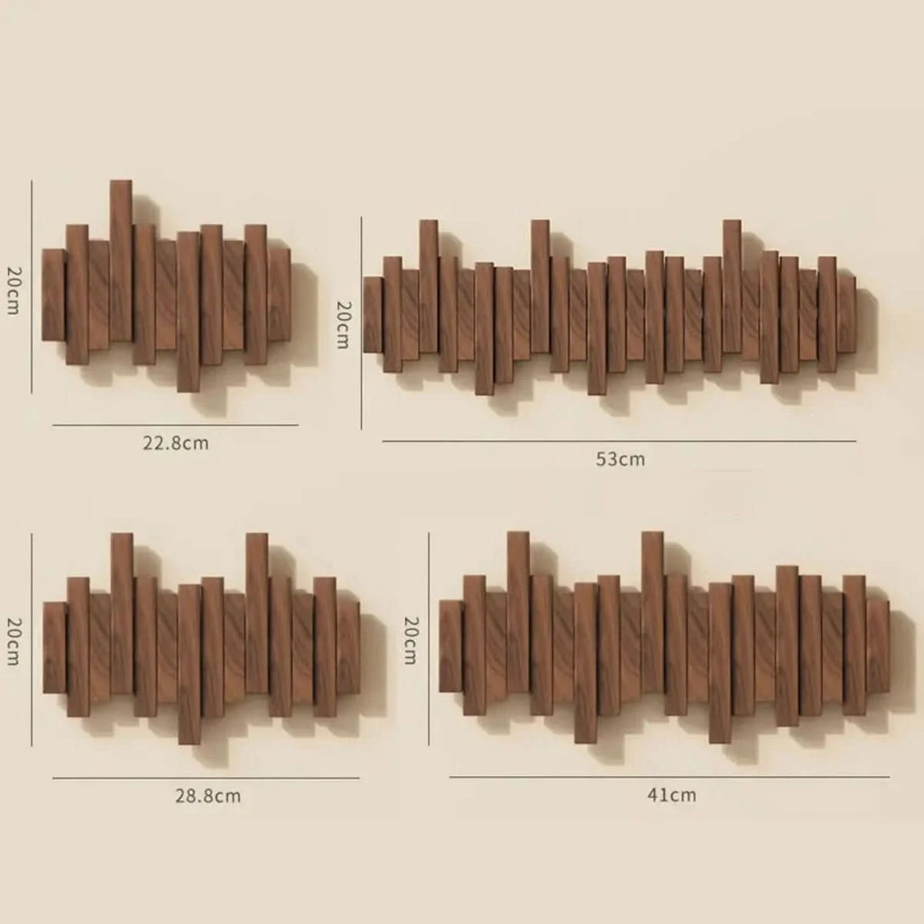 Wooden Wall Coat Rack with Folding Piano-Key Hooks